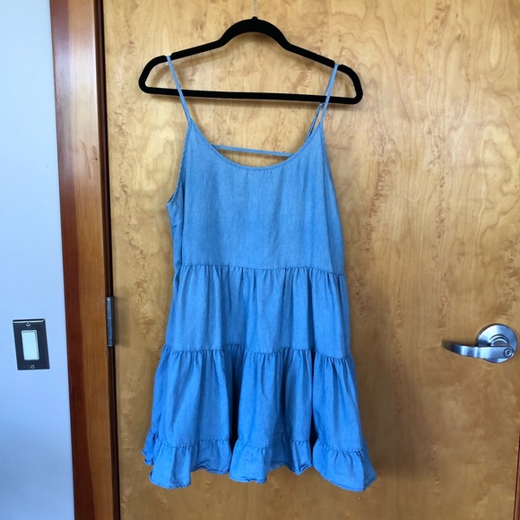 low back denim dress